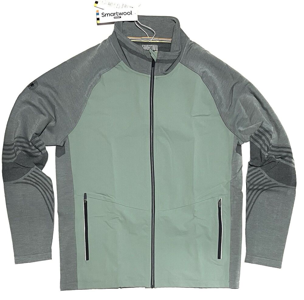 Smartwool Mens Intraknit Active Full Zip Jacket Sz M MEDIUM Merino LEAD GREY NWT